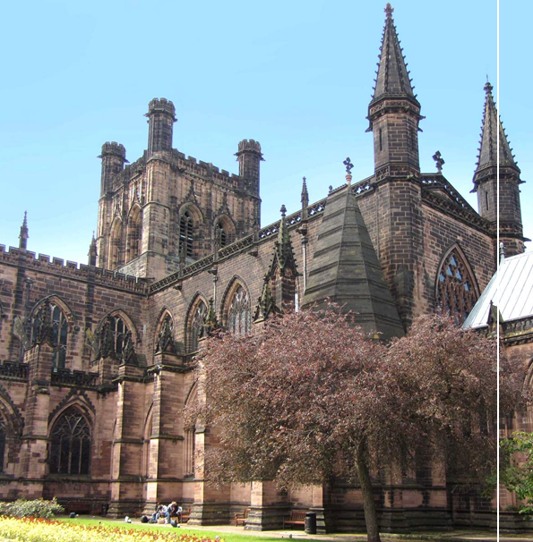 The cathedral Central Tower where the old ring of ten used to hang. 0n8014