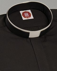 Black tonsure clerical shirt