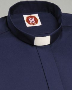 Dark blue tunnel clerical shirt