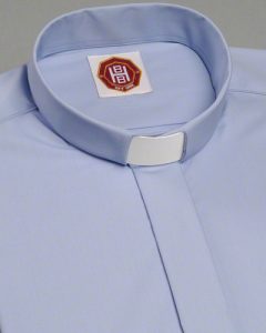 Light blue tunnel clerical shirt