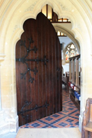 The main Church door is polished and cleaned